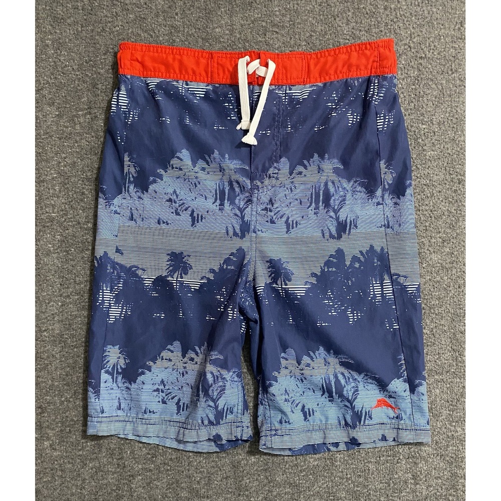 TOMMY BAHAMA Boys Swim Shorts Blue Red Size XL